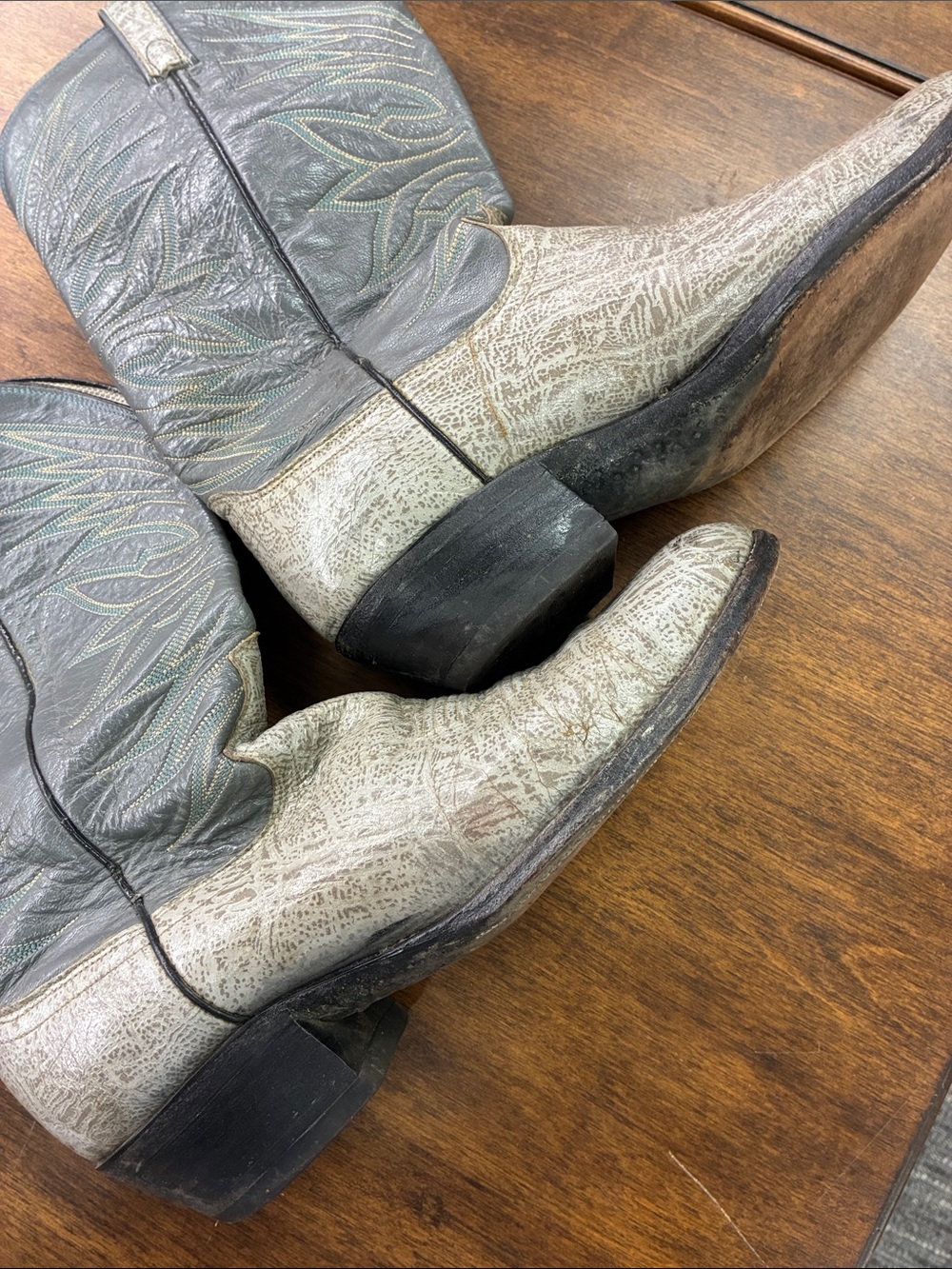 Dan Post Gray Western Cowboy Boots Size 11.5 B - Picture 2 of 5